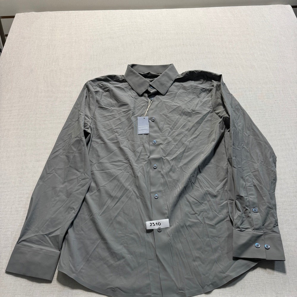 Lion Nardo Spider Silk Button Down Shirt Mens Medium Grey